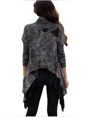 Lauren Moshi Web Net Women’s Black Cardigan Size Small